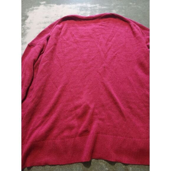 Chelsea28  Burgundy High-low Crewneck Pullover Sweater sz Large - Picture 4 of 6